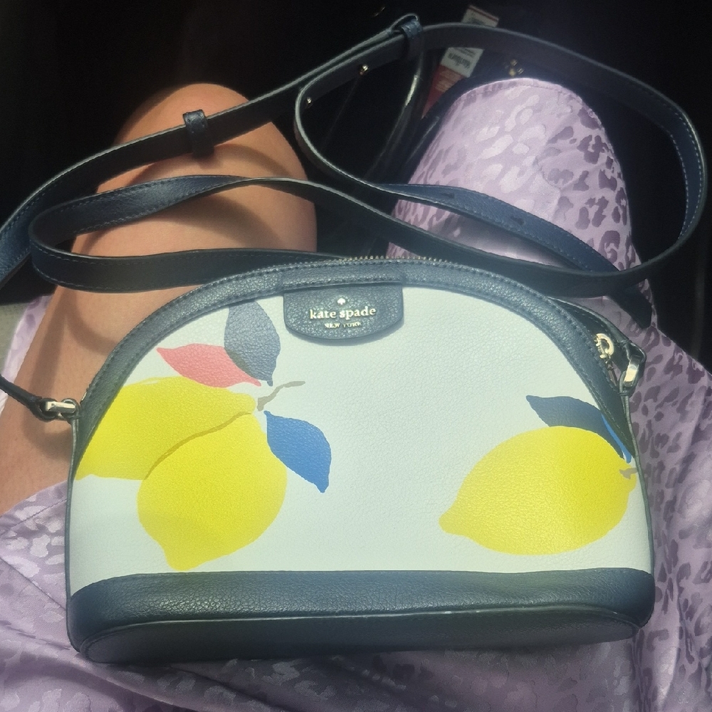 Kate Spade Crossbody Bag with Lemon Design - Navy and Yellow Last Chance!!